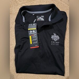 Under Armour Black Polo with Trump Scotland Embroidered Crest